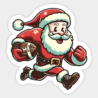 Retro Santa Claus Football Player Sticker